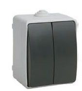 Выключатель EVS20-K03-10-54 двухклавишный (IEK)