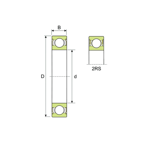 Подшипник 6001-2RS ZWZ фото 2