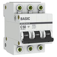 Выключатель BA 47-29 3P 50A(C) автоматический BASIC (EKF)